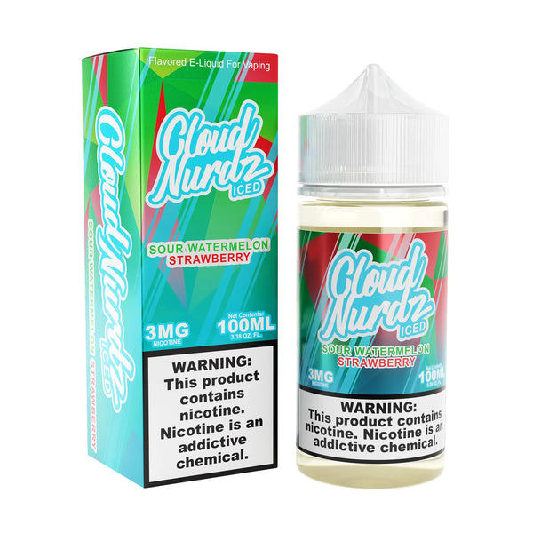 Cloud Nurdz Sour Watermelon Strawberry Iced E-Liquid